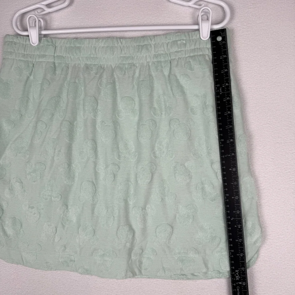 NEW Disney Mickey Mouse Womens M Mint Green Embossed Terry Cloth Skort - Picture 9 of 10